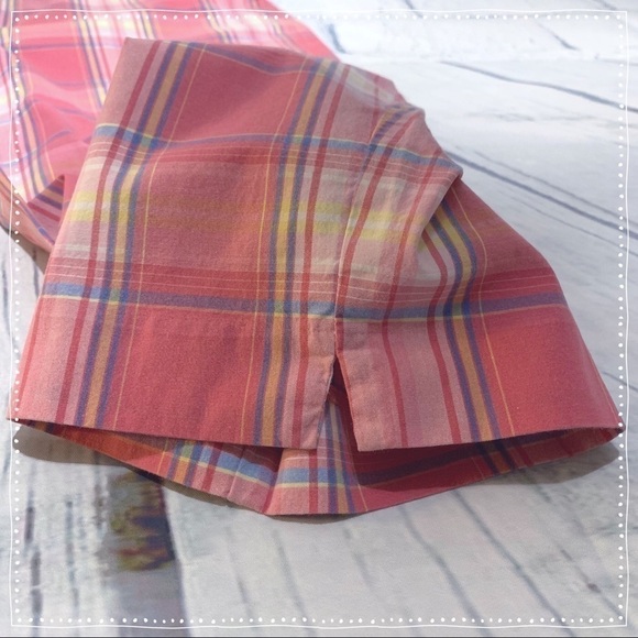 Talbots Petites Pink, Blue, Yellow Plaid Capris - Picture 7 of 8